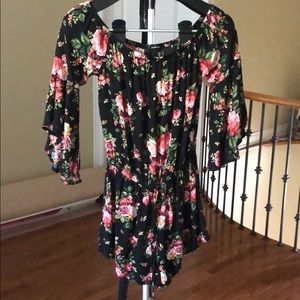 Field Goals Floral Romper - Black